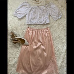 SOLD!🤎Vintage Satin MIDI Skirt